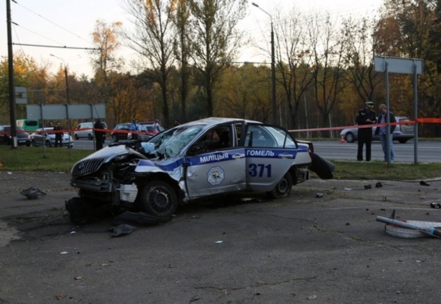 Страшная авария с участием машины ГАИ на гомельской объездной дороге