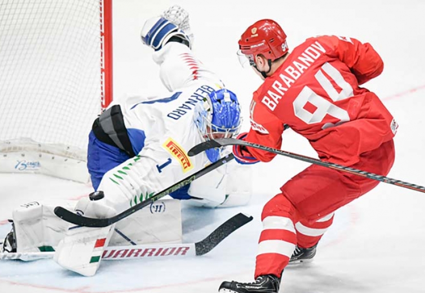 Российская сборная по хоккею разгромила Италию со счетом 10:0